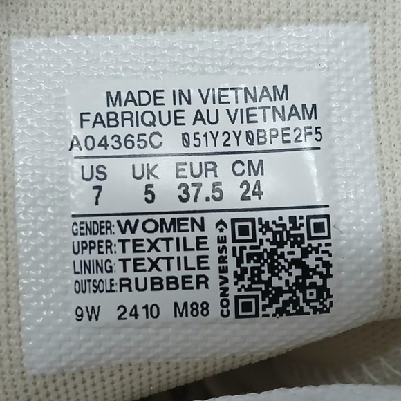 Converse Women's Chuck Taylor All Star Move Platform Sneakers A04365C Beige Sz 7 - Picture 9 of 9